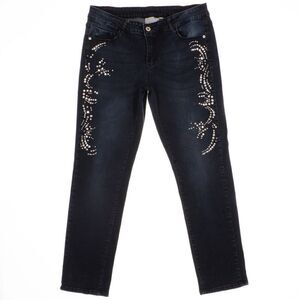 Cg Cg Slim Straight Leg Jeans Size 10 Embellished Blue Stretch Measures 32 x 29